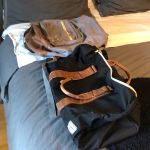 Herschel backpack and duffle